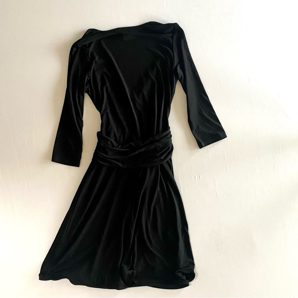 Vintage mock wrap dress, City Triangles, Black, Size L